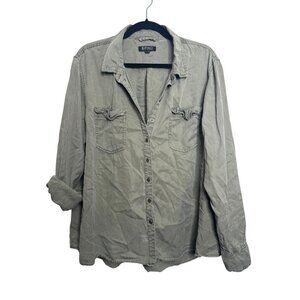 Buffalo David Bitton Green Button Down Shirt XXL Casual Utility Style Relaxed Fi